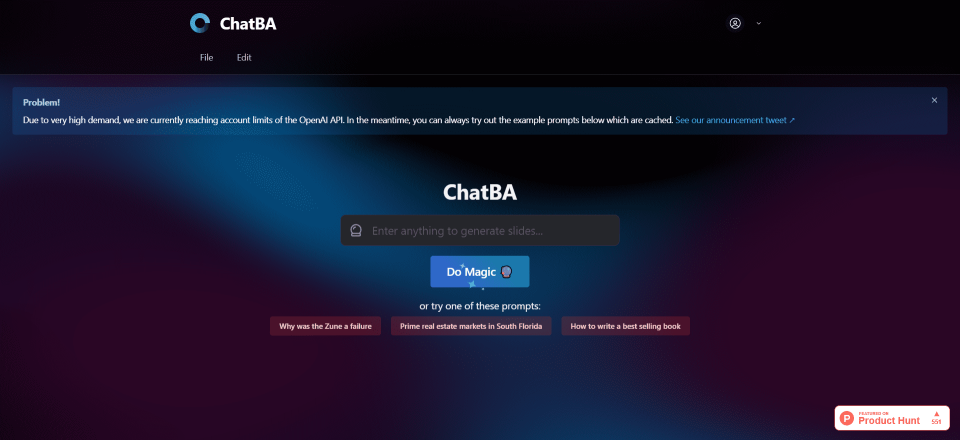 ChatBA Generative AI For Slides ✨