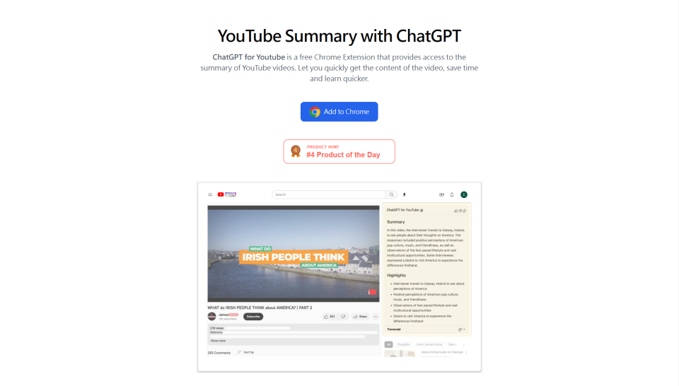 ChatGPT For Youtube