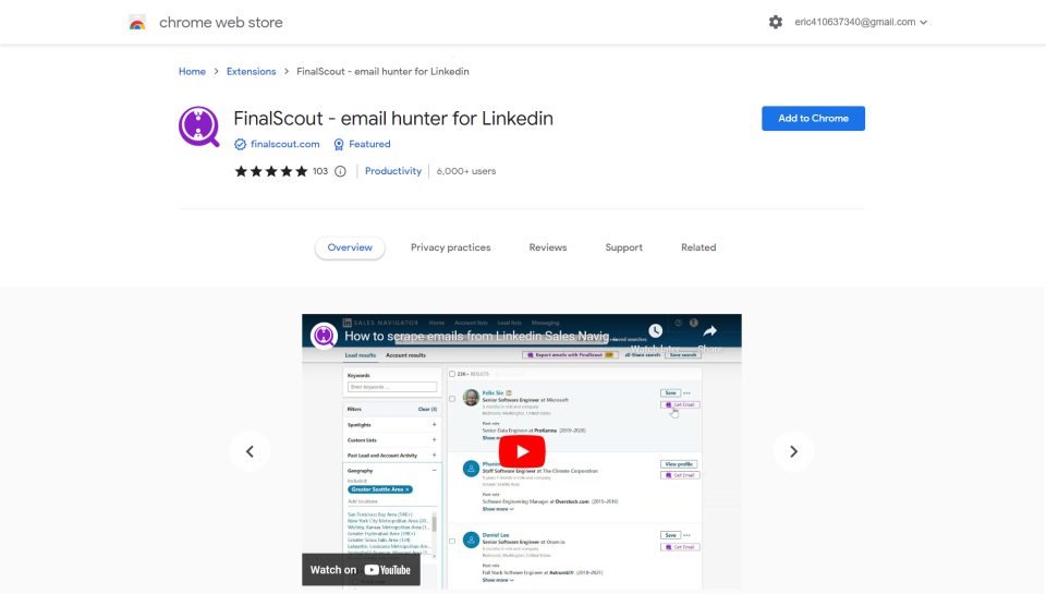 FinalScout Email Hunter For Linkedin (Extensions)