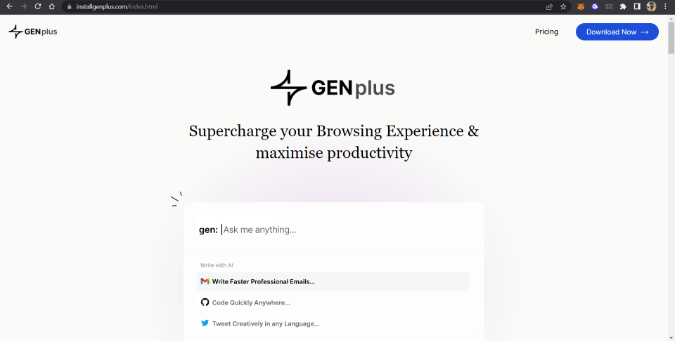 Genplus Website Snapshot