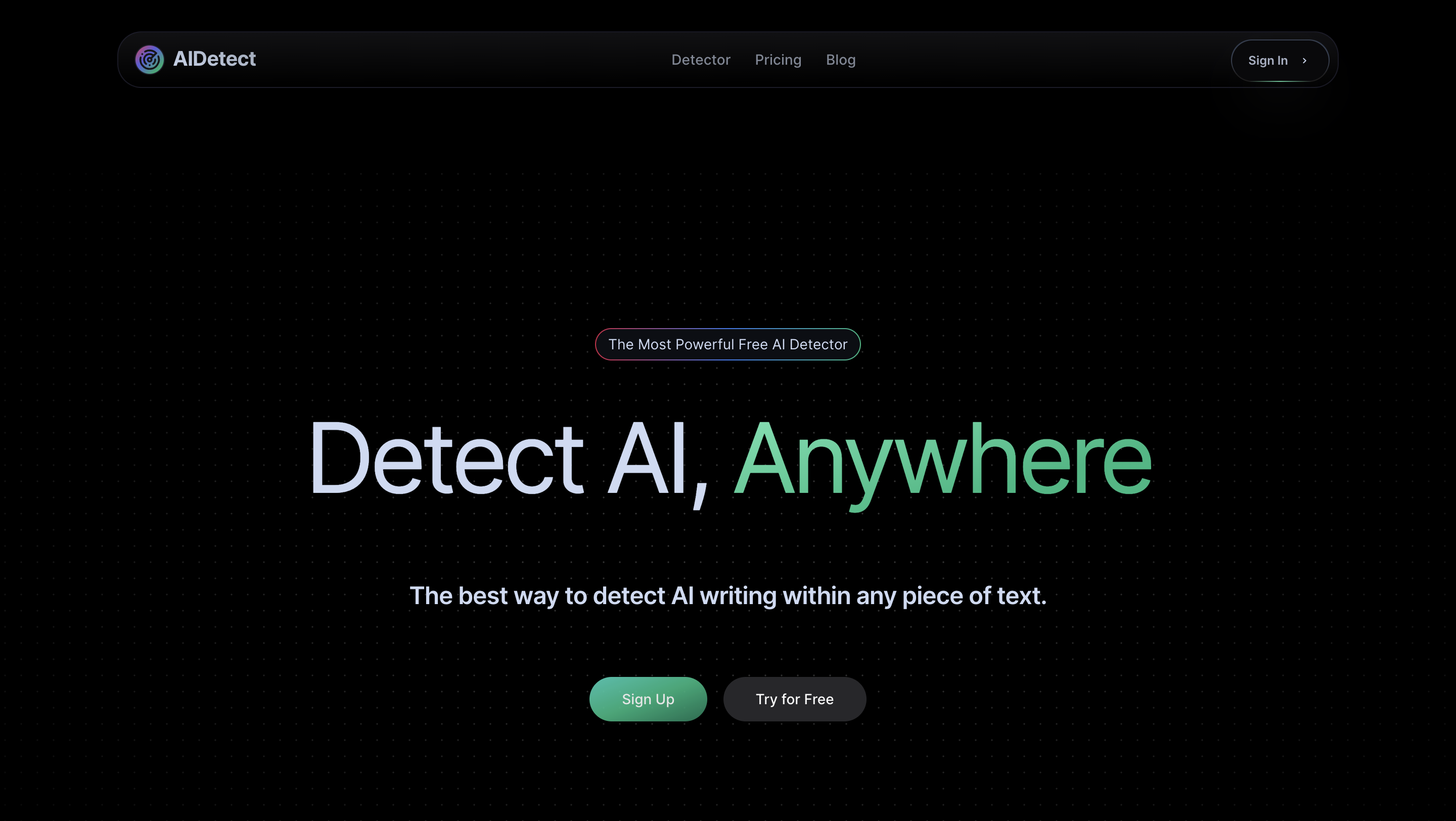 AI Detect Homepage
